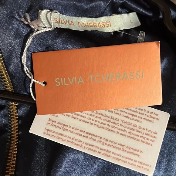 Silvia Tcherassi Woman Madison Cropped Velvet Top Navy Large - Picture 11 of 15